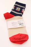 画像2: ヴィヴィアンウエストウッド 中古 / デザインソックス 22.5-24.5 ネイビーｘグレーｘレッドｘベージュ  O-25-03-09-085-gd-YM-OS (2)
