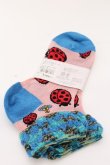 画像2: ヴィヴィアンウエストウッド 中古 / デザインソックス 23-24 ピンクｘブルー  O-25-03-09-087-gd-YM-OS (2)