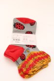 画像2: ヴィヴィアンウエストウッド 中古 / デザインソックス 23-24 レッドｘグレージュ  O-25-03-09-088-gd-YM-OS (2)