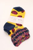 画像2: ヴィヴィアンウエストウッド 中古 / デザインソックス 23-24 イエローｘネイビー  O-25-03-09-089-gd-YM-OS (2)