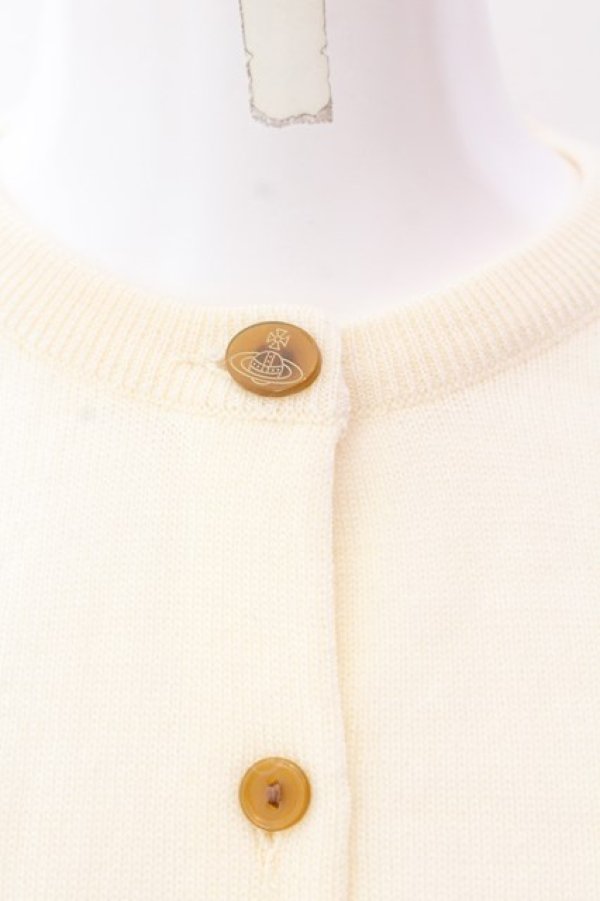 画像2: ヴィヴィアンウエストウッド 中古 / カラーオーブ刺繍カーディガン S ホワイト  O-25-03-09-012-to-YM-ZI (2)