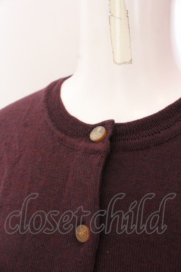 画像2: ヴィヴィアンウエストウッド 中古 / カラーオーブ刺繍カーディガン S ブラウン  O-25-03-09-013-to-YM-ZI (2)