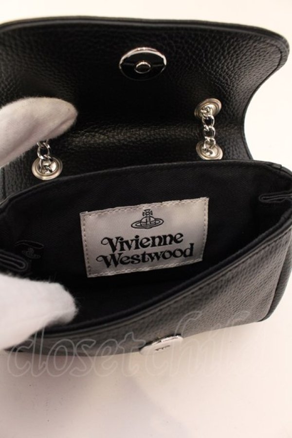 画像4: ヴィヴィアンウエストウッド 中古 / SMALL PURSE CHAIN ミニバッグ  ブラックxシルバー  O-25-03-16-025-ba-YM-OS (4)