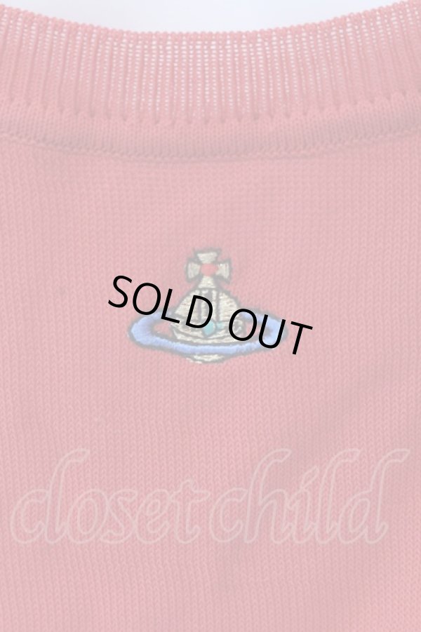 画像2: ヴィヴィアンウエストウッド 中古 / カラーオーブ刺繍半袖サマーニット M 朱色  O-25-03-16-005-to-IG-ZH (2)