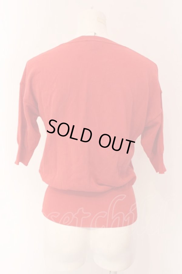 画像4: ヴィヴィアンウエストウッド 中古 / カラーオーブ刺繍半袖サマーニット M 朱色  O-25-03-16-005-to-IG-ZH (4)