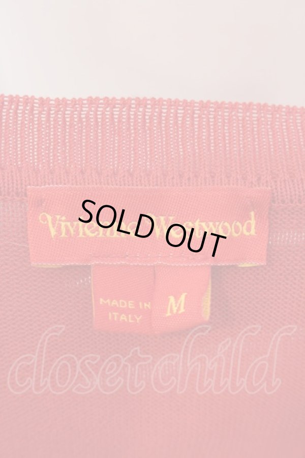 画像5: ヴィヴィアンウエストウッド 中古 / カラーオーブ刺繍半袖サマーニット M 朱色  O-25-03-16-005-to-IG-ZH (5)