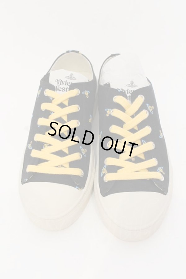 画像2: ヴィヴィアンウエストウッド 中古 / Low Top Canvas Plimsoll スニーカー 41（アウトソール約29cm） ブラック BABY ORBS  O-25-03-16-053-sh-IG-ZH (2)