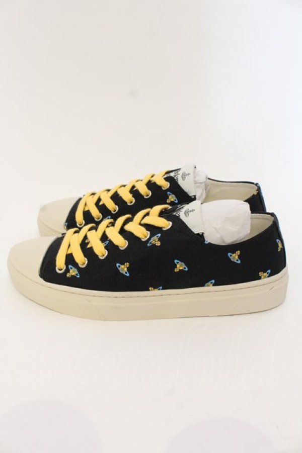 画像3: ヴィヴィアンウエストウッド 中古 / Low Top Canvas Plimsoll スニーカー 41(アウトソール約29cm) ブラック BABY ORBS  O-25-03-16-053-sh-IG-ZH (3)