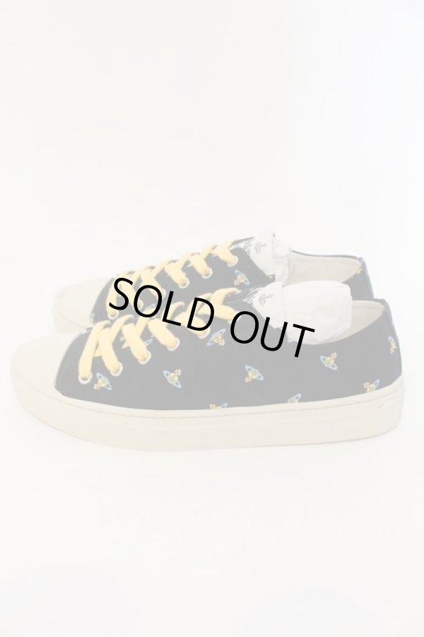 画像3: ヴィヴィアンウエストウッド 中古 / Low Top Canvas Plimsoll スニーカー 41（アウトソール約29cm） ブラック BABY ORBS  O-25-03-16-053-sh-IG-ZH (3)