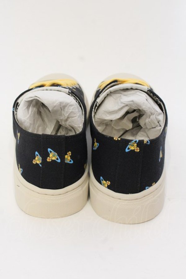 画像4: ヴィヴィアンウエストウッド 中古 / Low Top Canvas Plimsoll スニーカー 41(アウトソール約29cm) ブラック BABY ORBS  O-25-03-16-053-sh-IG-ZH (4)