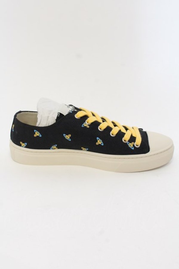 画像5: ヴィヴィアンウエストウッド 中古 / Low Top Canvas Plimsoll スニーカー 41(アウトソール約29cm) ブラック BABY ORBS  O-25-03-16-053-sh-IG-ZH (5)
