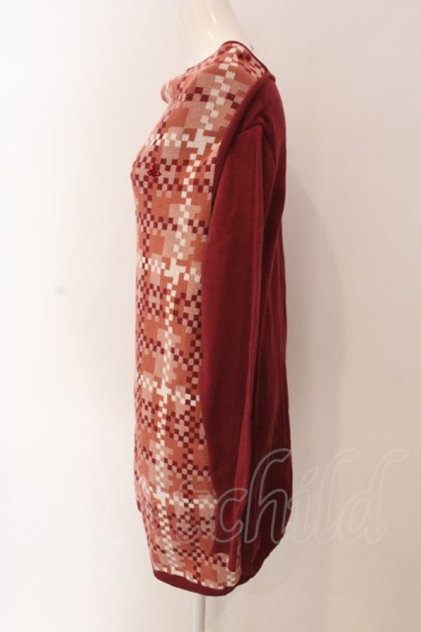 画像2: ヴィヴィアンウエストウッド 中古 / ピクセルタータンワンピース 2 レッド系  O-25-03-16-008-op-IG-ZH (2)