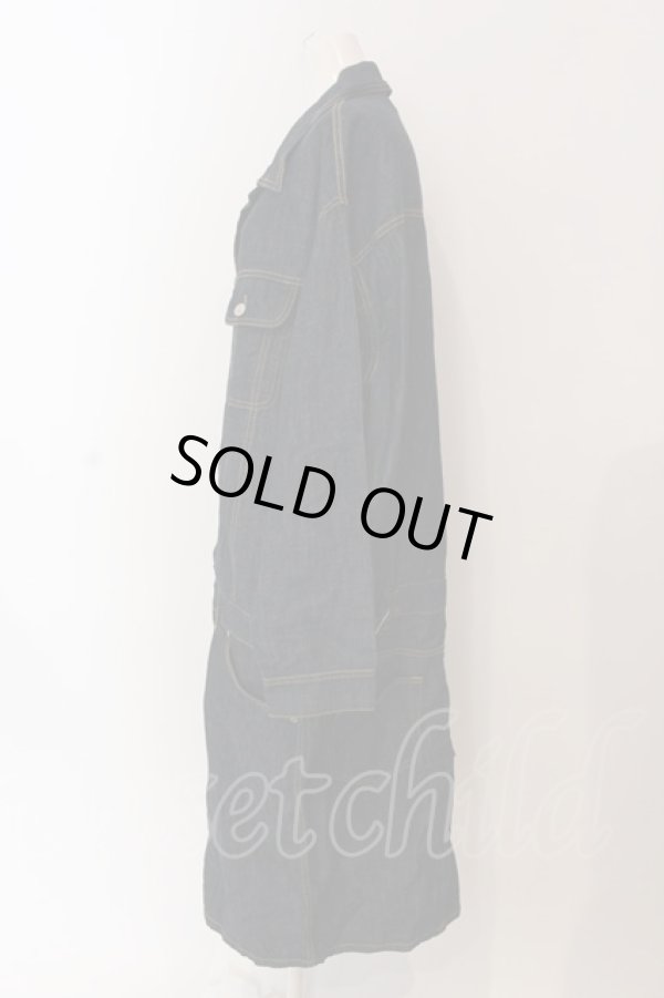 画像2: ヴィヴィアンウエストウッド Anglomania and Lee 中古 / LOVEROCK シャツ ワンピース S インディゴ  O-25-03-16-010-op-IG-OS (2)