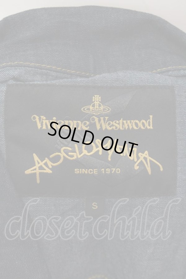 画像4: ヴィヴィアンウエストウッド Anglomania and Lee 中古 / LOVEROCK シャツ ワンピース S インディゴ  O-25-03-16-010-op-IG-OS (4)