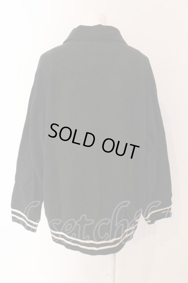 画像4: ヴィヴィアンウエストウッド 中古 / オーガニックコットン裏毛バーシティ-ジャケット 00 ブラック×ホワイト×レッド  O-25-03-16-013-jc-IG-OS (4)