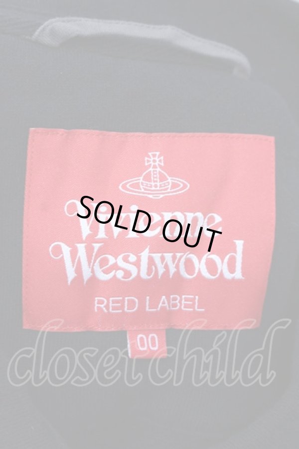 画像5: ヴィヴィアンウエストウッド 中古 / オーガニックコットン裏毛バーシティ-ジャケット 00 ブラック×ホワイト×レッド  O-25-03-16-013-jc-IG-OS (5)