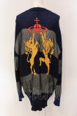画像4: ヴィヴィアンウエストウッド 中古 / HORSE ＆ LION HEART ニットカーディガン 00 ブルー  O-25-03-16-016-to-YM-OS (4)