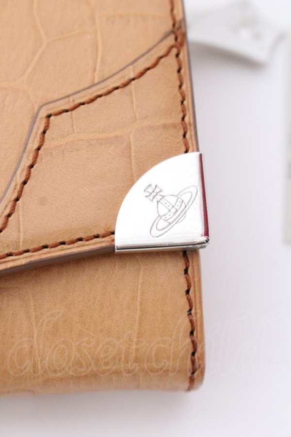 画像2: ヴィヴィアンウエストウッド 中古 / レザークロコ長財布  ベージュ  O-25-03-23-030-wa-IG-OS (2)