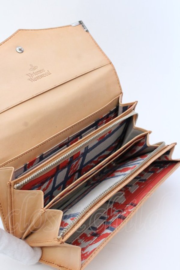 画像3: ヴィヴィアンウエストウッド 中古 / レザークロコ長財布  ベージュ  O-25-03-23-030-wa-IG-OS (3)