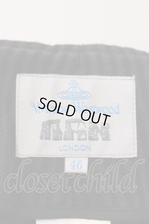 画像9: ヴィヴィアンウエストウッド MAN 中古 / ストライプ切替デニムセットアップ 46 ブラック  O-25-03-23-003-su-YM-ZH (9)