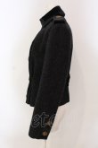 画像2: ヴィヴィアンウエストウッド 中古 / ベルベット切替ダブルボタンジャケット 2 グレー×ブラック  O-25-03-23-007-jc-IG-OS (2)