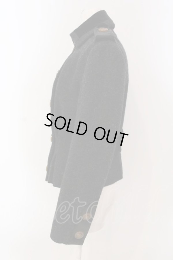 画像2: ヴィヴィアンウエストウッド 中古 / ベルベット切替ダブルボタンジャケット 2 グレー×ブラック  O-25-03-23-007-jc-IG-OS (2)