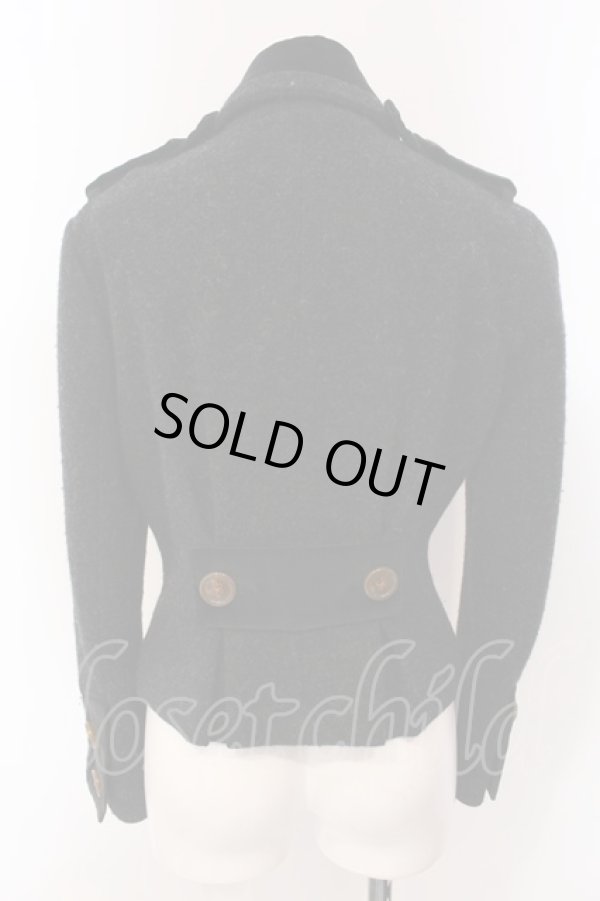 画像4: ヴィヴィアンウエストウッド 中古 / ベルベット切替ダブルボタンジャケット 2 グレー×ブラック  O-25-03-23-007-jc-IG-OS (4)