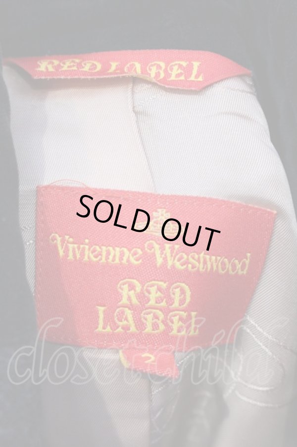 画像5: ヴィヴィアンウエストウッド 中古 / ベルベット切替ダブルボタンジャケット 2 グレー×ブラック  O-25-03-23-007-jc-IG-OS (5)