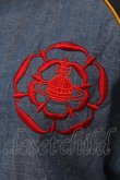 画像2: ヴィヴィアンウエストウッド 中古 / ROSE刺繍　サテンブルゾン 02 インディゴｘネイビー  O-25-03-23-009-jc-YM-ZH (2)