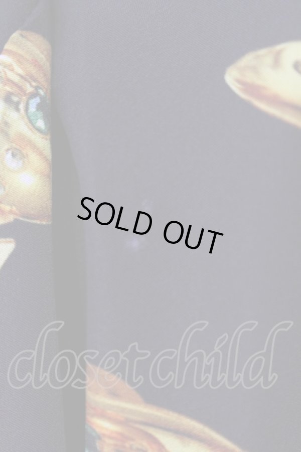 画像3: ヴィヴィアンウエストウッド 中古 / PRINTED CREPE DE CHINE DRUNKEN シャツ 40 ブラック  O-25-03-23-012-bl-YM-ZH (3)