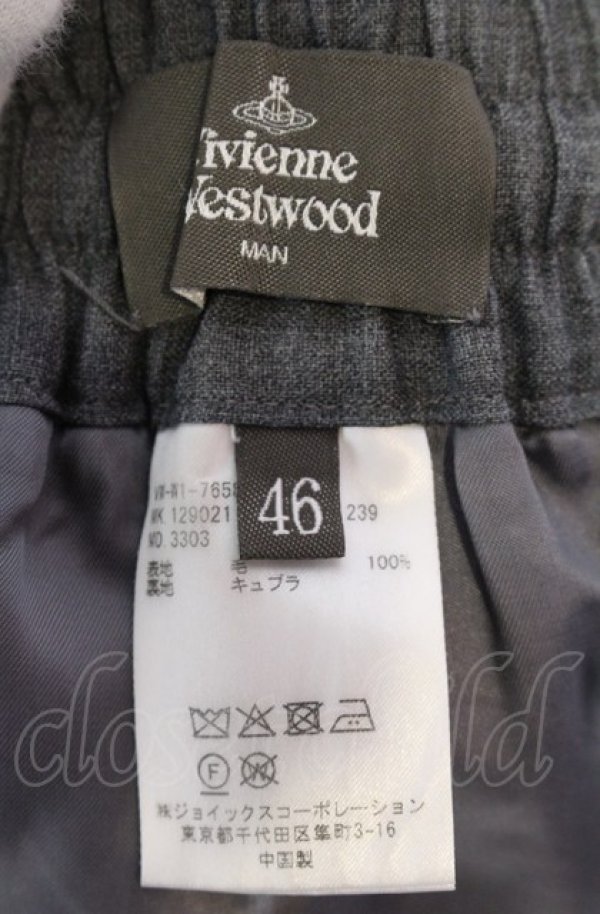 画像3: ヴィヴィアンウエストウッド MAN 中古 / 2トーンステファントラウザーズパンツ 46 グレーｘブラック  O-25-04-06-024-pa-YM-ZH (3)