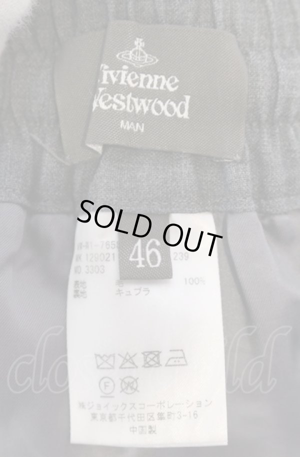 画像3: ヴィヴィアンウエストウッド MAN 中古 / 2トーンステファントラウザーズパンツ 46 グレーｘブラック  O-25-04-06-024-pa-YM-ZH (3)