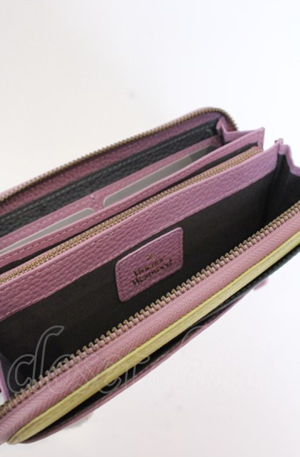 画像6: ヴィヴィアンウエストウッド 中古 / ダブルフラップラウンドファスナー長財布  ラベンダー  O-25-04-06-043-wa-IG-OS (6)