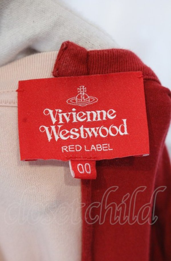 画像4: ヴィヴィアンウエストウッド 中古 / TIME MACHINE 切リ替エカットワンピース 00 ピンクxレッド  O-25-04-06-012-op-YM-ZI (4)