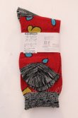 画像2: ヴィヴィアンウエストウッド 中古 / 総柄ニットソックス 23-24 レッドｘマルチ  O-25-04-13-069-gd-YM-OS (2)