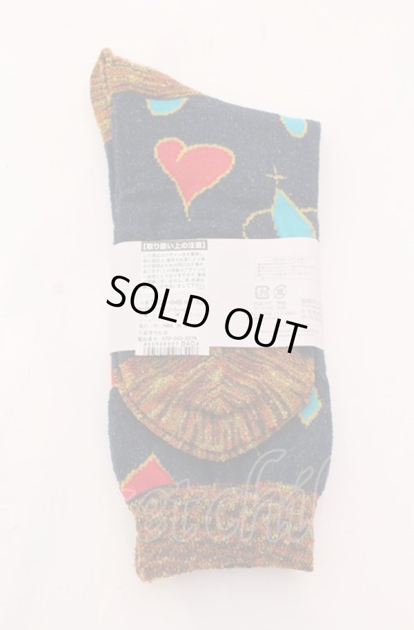 画像2: ヴィヴィアンウエストウッド 中古 / 総柄ニットソックス 23-24 ネイビーｘマルチ  O-25-04-13-070-gd-YM-ZH (2)