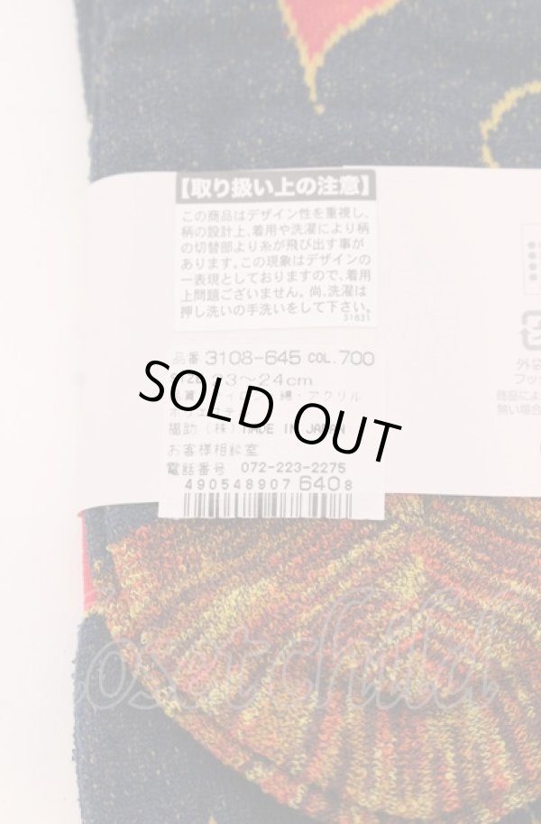 画像3: ヴィヴィアンウエストウッド 中古 / 総柄ニットソックス 23-24 ネイビーｘマルチ  O-25-04-13-070-gd-YM-ZH (3)