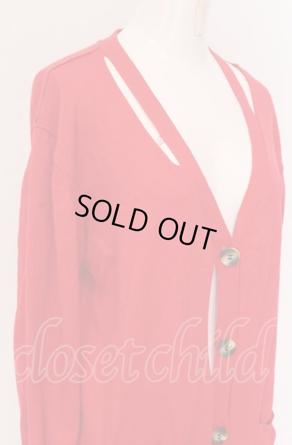 画像2: ANGLOMANIA 中古 / カットラスロングカーディガン 38 レッド  O-25-04-13-008-to-YM-ZH (2)