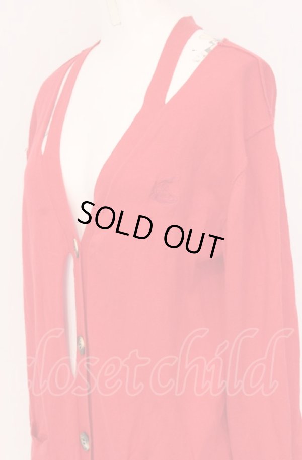 画像3: ANGLOMANIA 中古 / カットラスロングカーディガン 38 レッド  O-25-04-13-008-to-YM-ZH (3)