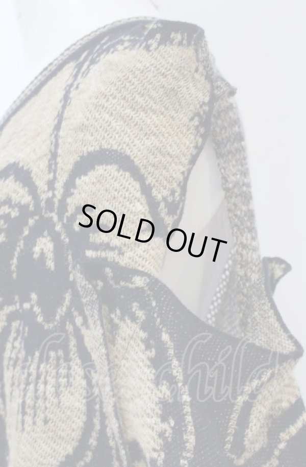 画像3: ヴィヴィアンウエストウッド 中古 / DANCING FLOWERS KNITカーディガン 00 ネイビーｘブラウン  O-25-04-13-010-to-YM-ZI (3)