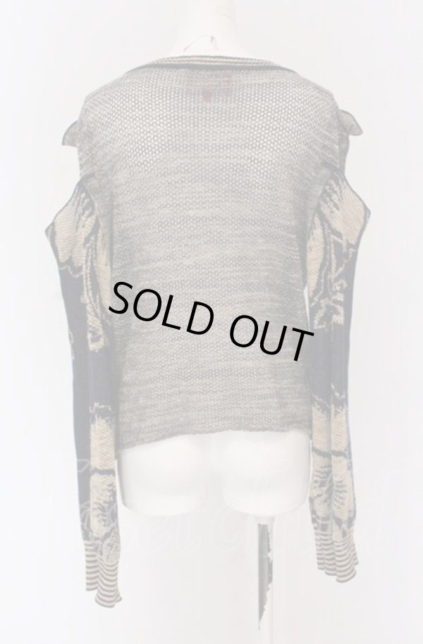 画像4: ヴィヴィアンウエストウッド 中古 / DANCING FLOWERS KNITカーディガン 00 ネイビーｘブラウン  O-25-04-13-010-to-YM-ZI (4)