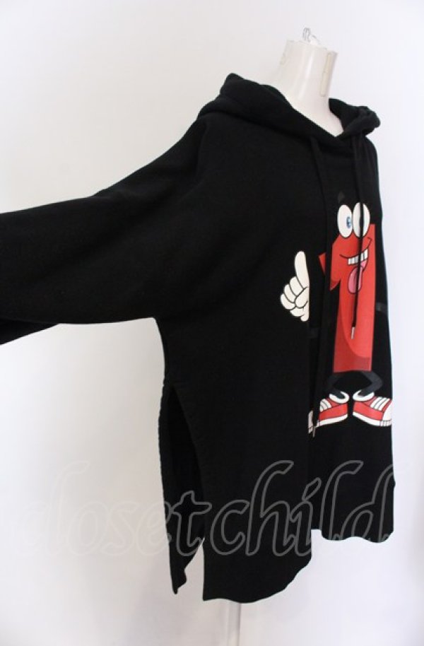 画像2: ヴィヴィアンウエストウッド 中古 / プリントBIGフーディー パーカー 00 ブラック  O-25-04-27-015-to-YM-ZH (2)