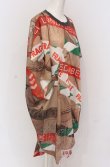 画像2: ヴィヴィアンウエストウッド 中古 / MESH TAPE PRINT カットアウトドレス 00 ブラウン系マルチ  O-25-05-11-019-op-YM-OS (2)