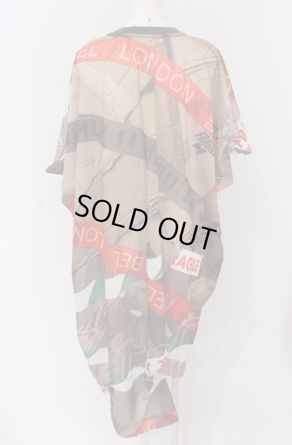 画像3: ヴィヴィアンウエストウッド 中古 / MESH TAPE PRINT カットアウトドレス 00 ブラウン系マルチ  O-25-05-11-019-op-YM-ZH (3)