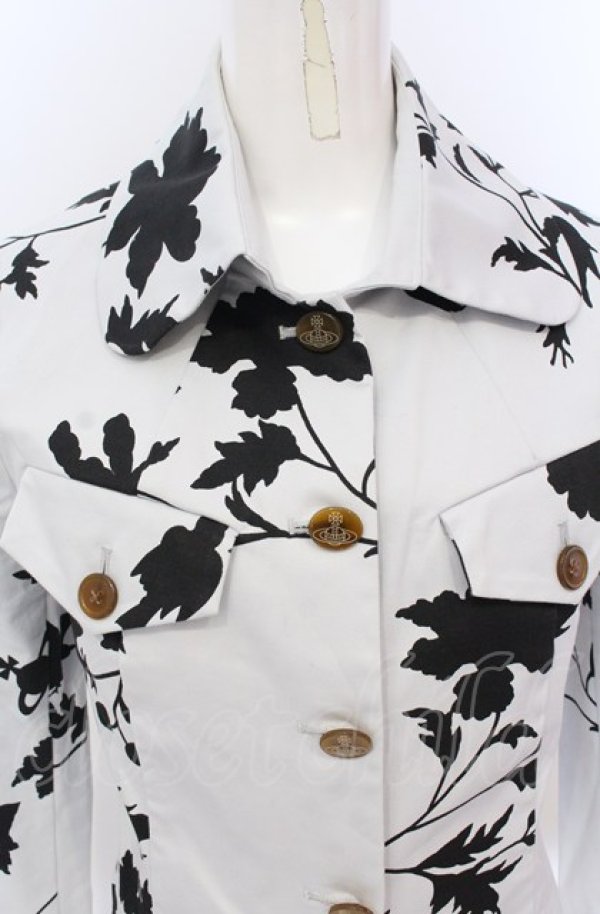 画像2: ヴィヴィアンウエストウッド 中古 / シルエットフラワージャケット 1 ライトグレー×ブラック  O-25-05-11-003-jc-IG-OS (2)