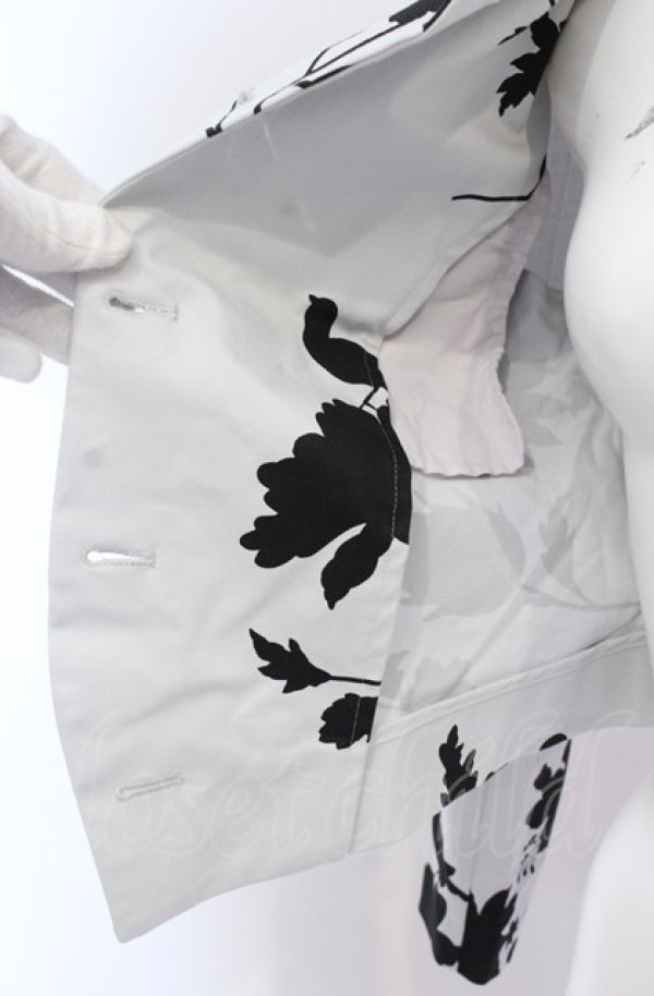 画像4: ヴィヴィアンウエストウッド 中古 / シルエットフラワージャケット 1 ライトグレー×ブラック  O-25-05-11-003-jc-IG-OS (4)