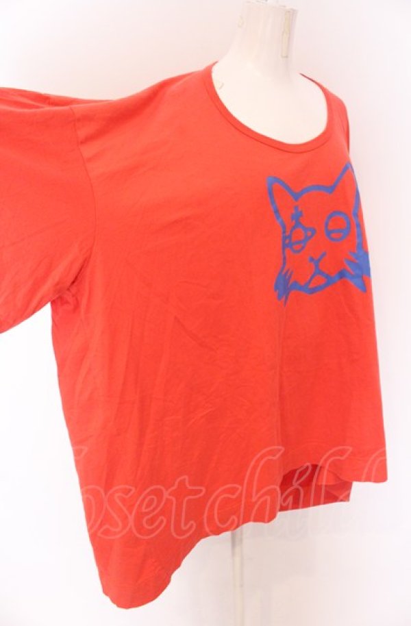 ヴィヴィアンウエストウッド 中古 / キャットプリントBIG Tシャツ 00 オレンジ  O-25-05-11-001-to-YM-ZH ヴィヴィアンウエストウッド 中古 / キャットプリントBIG T