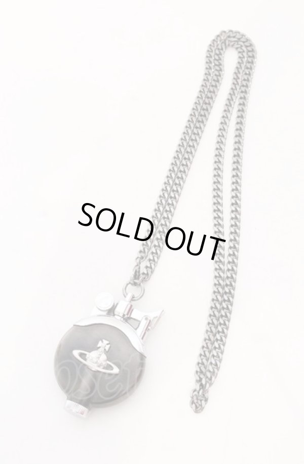 画像2: ヴィヴィアンウエストウッド 中古 / メタルORB チェーン付オイルライター  ブラック×シルバー  O-25-05-11-043-gd-IG-OS (2)