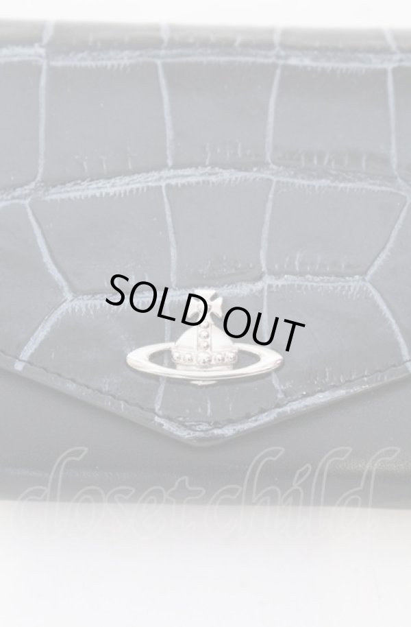 画像2: ヴィヴィアンウエストウッド 中古 / CROCO LF長財布  ブラッkク  O-25-05-11-058-ac-IG-OS (2)