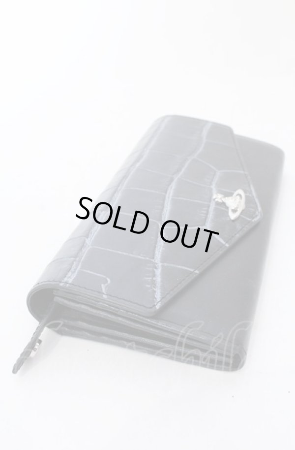 画像4: ヴィヴィアンウエストウッド 中古 / CROCO LF長財布  ブラッkク  O-25-05-11-058-ac-IG-OS (4)